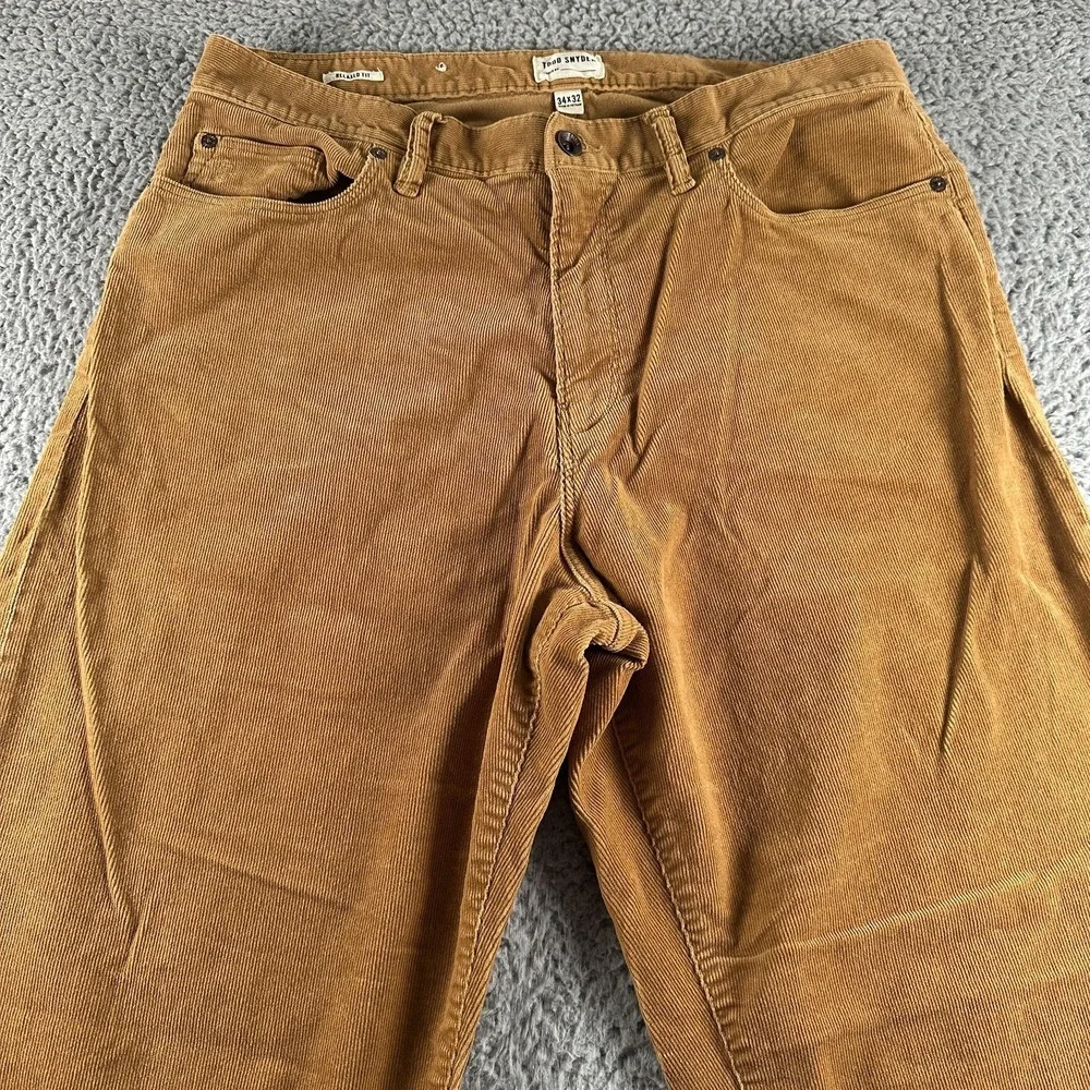 Todd Snyder Corduroy 5 Pocket Chino Pants Mens 34x32 Brown Relaxed Straight Leg